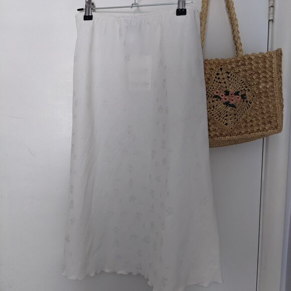 Maison Cleo White Silk Midi Skirt - Picture 3 of 7